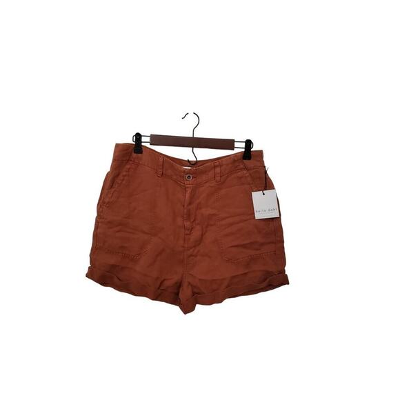 Bella Dahl Linen blend Sedona cuffed utility Shorts Linen NWT Gorpcore Beachy - Picture 3 of 10
